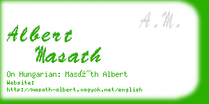 albert masath business card